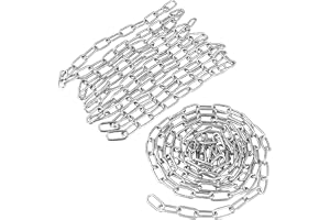 CHUENHEI 2 stycken 4 mm kedja i rostfritt stål, 2 m lång, stålkedja, metervara, metallkedja, svetsad länkkedja, rund stålkedja för hängfåtölj, gunga, ankarkedja, 200 kg lastkapacitet