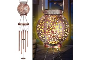 HYWEAN HSAFE Regalo para el Día de la Madre, Campanilla de Viento Solar, Regalos de 38 Pulgadas para Mamá, Interior para Hogar Decoracion Regalo, Carrillon de Viento Exterior