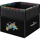 FABER-CASTELL - Set Black Edition, 100 pencils, cardboard box | Bright coloured pencils for light and dark paper with a smoot