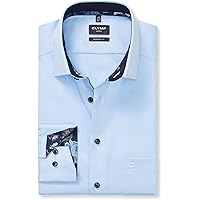 OLYMP Herenoverhemd met lange mouwen Luxor, faux uni, 465 Modern Fit 20,13 New Kent, Wit 00, 39