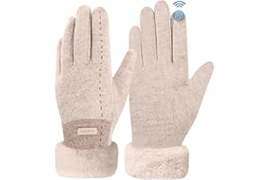 Damskie rękawiczki zimowe, rękawiczki do ekranów dotykowych, ciepłe rękawiczki zimowe dla kobiet z termiczną podszewką polarową, podszewka idealna na zewnątrz w chłodne dni, prezent, khaki