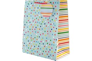 Hallmark Borsa regalo grande per diverse occasioni, motivo a pois e strisce