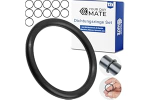 Dichtungsringe Set, 12 Stück, AD Ø 35 mm, ID Ø 30 mm, Dicke 2,5 mm, in Schwarz, aus Nitril Kautschuk, Gummiringe für Reparatur von Sanitär, Maschinen, Motoren, Dichtungsset Gummi O-Ring, Flachdichtung