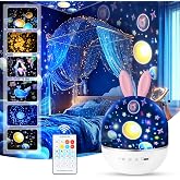 URAQT Veilleuse Enfant Lampe Etoile Projecteur, Veilleuse Bébé, Lampe Etoile Projecteur Veilleuse Enfant, 360°Rotation Teleco