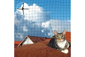 AROMUJOY Kattnät för balkong, 8x3 M kattnät trådförstärkt, balkongnät robust bit- och rivtåligt UV-beständigt med fästspikar