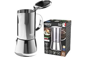 CAMRY - Klasyczny zaparzacz do espresso ze stali nierdzewnej 500 ml - indukcyjny dzbanek do mokki do wszystkich rodzajów płyt grzewczych - przygotowuje 10 filiżanek espresso - izolowany termicznie