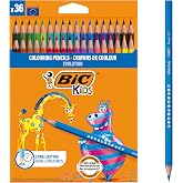 BIC Kids Evolution Colouring Pencils, Blister Pack of 36, for Creative Activities at Home and School, Assorted Colors, Multi-