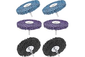 ROSYLEVE 6 Pezzi Set di Dischi CSD da 100 mm CBS con Mandrino da 6 mm, Disco Abrasivo Grossolano/Viola/Blu/Nero Set di Dischi per Smerigliatrice Angolare per la rimozione di ruggine e vernice