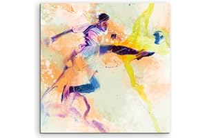 Paul Sinus Art 60x60cm Fußball I Wandbild SPORTBILD Aquarell Art bunte Farben