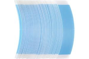 Larrel 60 Stück Perücken Klebeband, Blau Wig Glue Tape Doppelseitiges Klebeband für Perücken Extra Stark Unsichtbar Wasserdicht Perückenband zum Fixieren von Spitzenperücken (7,5 x 3 cm)