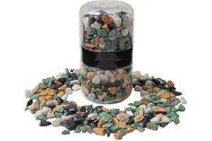 IPEA Pierres Décoratives Colorées pour Jardin, Vases, Aquarium, 1 kg - Pierres de Couleurs Mélangées avec Dimensions 10/12 mm - Petits Bols d'Extérieur pour Décoration, Cour, Artisanat - Pierres