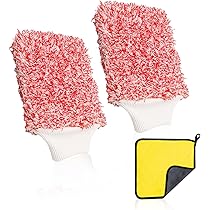 QWORK® 1 Pièces Gant De Lavage De Voiture, Gants Nettoyage Voiture, Ultra Doux Avec Des Fibres