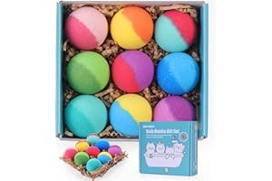 Maylawn Bath Bombs Gift Set, Vegan & Cruelty Free, Ideal Present for Women, Girls, Birthday Mothers Day Gifts Idea, 9-Pieces Handmade Fizzy Bubble Bath Bombs
