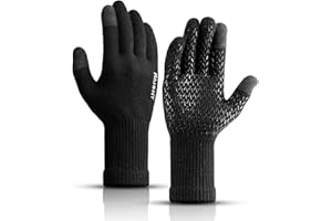Rahhint Guantes Invierno Lana Termicos Tactiles Punto Finos Cómodos Hombre Mujer Unisex para Smartphone Ciclismo Running