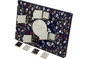 CHOCOLAT DE MARIAGE Calendrier de l'Avent Format A4-24 Carrés de Chocolat à Offrir à Noel - Chocolats au Lait et Noir - 100% Pur Beurre de Cacao - Fabriqué en France - 120 Gr