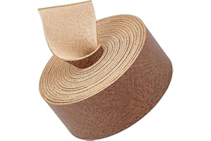 GORGECRAFT Rollo de Correa de Cuero de Búfalo de Imitación de Grano Mate de 25 mm de Ancho Rollo de Correa de Cuero de Camello de 2 m Tira de Cuero de Un Solo Lado Suministros de Cuero Cordón