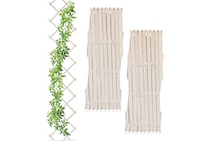 Relaxdays Rankgitter ausziehbar, 3er Set, Rankhilfe Kletterpflanzen, 180x30 cm, Garten, Balkon, Terrasse, Holz, Weiß