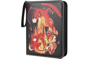 YIEDLSKSY Trading Card Albums 4 Pocket, Trading Card Binder Waterproof, Premium Cards Holder Album with Removable Sleeves, Trading Card Holder, Game Cards Book Folder for Boys Girls (Dragon)