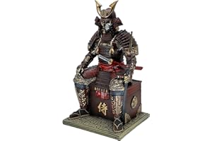 LOOYAR Estatua de Resina Medieval de Guerrero Muerto samurái Antiguo para decoración del hogar, Sala de Estar, Porche, Oficina, Escritorio, Mesa, arreglo de Regalo (Rojo Dorado)