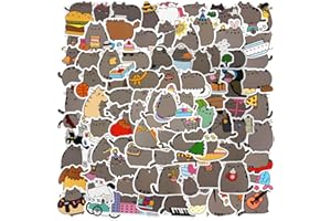 PIKAPIKA Pusheen - Pegatinas de gato kawaii, pegatinas para lindos dibujos animados, pegatinas para coche, portátil, monopatín, bicicleta, ciclomotor, motocicleta, adecuado para adultos y niños, 100