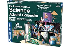 Calendario de Adviento The Thames & Kosmos Science Vol 2 | 24 experimentos diarios STEM en química, biología y física, cuenta regresiva para celebraciones de vacaciones de invierno | Tradición