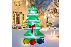 YCOLNAEFLLR 6Ft Inflatable Christmas Tree Gift Boxes with LED Lights Holiday Yard Decoration for Christmas Indoor Outdoor Decoration