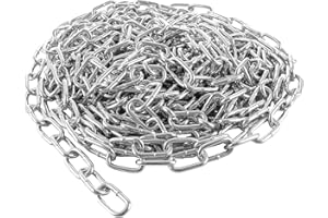 VIDETOL 10 Metres Length 304 Stainless Steel Chain, 4mm Heavy Duty Chain Links, Galvanized Steel Welded Link Chains Lift for Fence Gate, Garage Doors, Swing Chains and Bicycle Security Lock