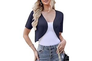 Totatuit Bolero Donna Cardigan Estivo Lavorato a Maglia Corto Coprispalle Primaverile Aperta Senza Bottoni Donna Elegante Moda Fit Elastico Cardigan da Party Autunno