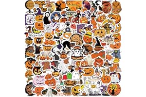 FOCRI 100 Halloween adesivi, Impermeabile in Vinile Halloween Feste Festa per Laptop, Bottiglia D'acqua, Scrapbooking, Divertente Cartone Animato Zucca Tema Sticker per Bambini, Adolescenti, Adulti