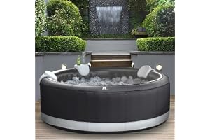 MSPA Whirlpool Camaro, 204 x 204 x 70 cm – Uppblåsbart bubbelbadkar för 6 personer med 138 massagemunstycken, PTC-uppvärmning