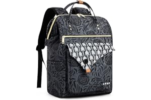 Lekesky - Sac à dos pour femme - Cartable - Avec compartiment pour ordinateur portable et poche anti-vol - Sac à dos pour ordinateur portable 15,6", 15,6", Rucksack