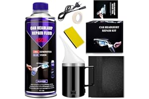 ELF-GRETTER Kit Renovateur Phare Voiture - 650G Rénovation Phares Voiture, Nettoyant Phare Voiture Kit Polissage, Kit de Restauration de Phares pour Auto et Moto de Réparer Phares Jaunis, Flous et Rayés