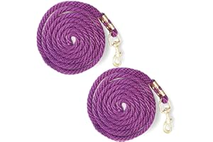PFERDELINIS Lead Rope for Horse - Tie Rope in Various Stylish Designs, Lead Lead, Tie Rope Pony, Donkey, Goat (2 x Purple)