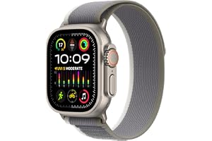 Apple (Refurbished) Watch Ultra 2 [GPS + Cellular 49mm] Smartwatch with Rugged Titanium Case & Green/Grey Trail Loop S/M. Fitness Tracker, Precision GPS, Action Button, Extra-Long Battery Life