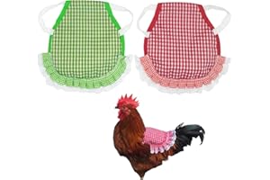 TUKEVA 2 Stück Hühnersattel geflügelschützer Hühnerschürze Hühnersattel Hühner zum Schutz hühnersättel für hühner für Huhn, Henne, Ente Oder Gans Für Geflügel Rücken Und Flügel Schützen(Rot,Grün)