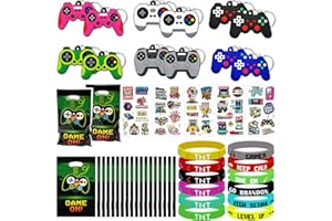 HEAWAA 49 Pezzi Videogiochi Forniture per Festa Bambini Videogioco, Pinata Portachiavi di Compleanno Gioco Braccialetto Tatuaggio Luminoso Sacchetto di Caramelle Ragazzo Regalo Di Compleanno per Bambini