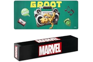 Marvel Alfombrilla Ratón XXL de 80 x 36 cm Avangers - Protector Escritorio Groot Spiderman, Ordenador y Teclado - Regalos para Hombre, Cumpleaños, Navidad (Verde Groot)