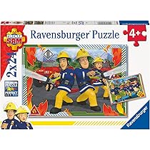 Trefl - Puzzle in Legno: Fireman Sam, Un Fantastico Pompiere - 24 Pezzi, Wooden Puzzle, Motivo Decorativo sul Retro, per Bambini dai 3 anni