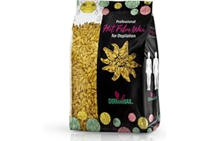 ‎DERMAWAX Dermawax Natural Honig Wachs Wachsperlen zur Haarentfernung-Waxing Perlen für alle Hauttypen zur Gesicht Augenbrauen Nasenhaare Beine Arme Bikini Intim Zone Brazilian Waxing Enthaarung Wax (1 kg)
