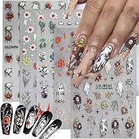 Halloween-Nagelsticker – 8 Blatt Mit Kürbissen, Geistern & Spinnennetzen – Selbstklebend & Einfach