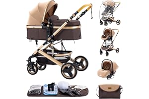 ALYIKOU trio passeggino neonati in offerta 3 in 1，pieghevole trio，Con la borsa mamma trio passeggino neonati，Pneumatici in gomma，25kg