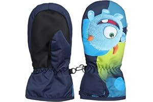 FAYHIJUN Fäustlinge Kinder Winter Handschuhe Skihandschuhe schneehandschuhe für 1-9 Jahre Mädchen Jungen Winterhandschuhe PU Palme Wasserdicht Winddichte Warm Fleece Skifahren Snowboard Reiten Laufen