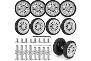 Vivikivi 8 PCS Luggage Wheels Replacement Kit Wear-resistant Suitcase Replacement Wheels Suitcase Casters Replacement Luggage Repair Parts, VK-A7 60mm