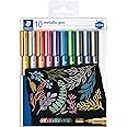 STAEDTLER 8323 TB10 Design Journey Metallic Pen, Assorted Colours, 1-2 mm Line Width (Wallet of 10)