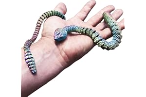 Large Colour Changing Rattle Snake Fidget - Pet Articulated Rattle Snake – Reptile Fidget Stress Relief String for Children Adults - RJW Design Store