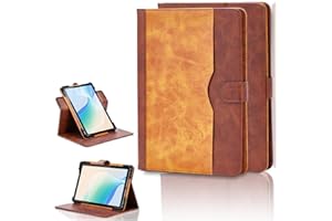 KINETIJY Schutzhülle für Teclast T65 Max 32,95 cm (12,95 Zoll), 360 Grad drehbar, mehrere Betrachtungswinkel, PU-Leder, Standfunktion, Folio-Hülle, Braun