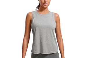 CRZ YOGA Femme Coton Pima Débardeur Ample sans Manches Haut de Yoga Fitness Tank Top