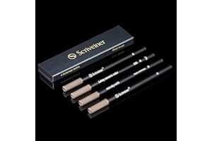 Scriveiner Rollerball Refill Black Broad - 4 Rollerball Refills Designed for Scriveiner Pens - Safety Ceramic Non Dry Roller Pen Refill B - Schmidt 888 Size – Made in Germany
