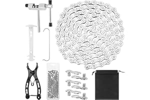 Hejo Catena Bici 6/7/8 Velocità Set,Catena Bicicletta da 1/2 X 3/32 Pollici a 116 Maglie,Catena per Bici con Smagliacatena Bici e Pinza del Link,Catene per Mountain Bike,Bicicletta da Strada e Sport