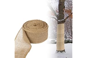 Tesmotor Envolturas de arpillera de yute Natural para árboles, 5 cm x 20 m, Vendaje de protección de Plantas Resistente al Invierno para heladas y Humedad, Envoltura de protección de nutrientes para